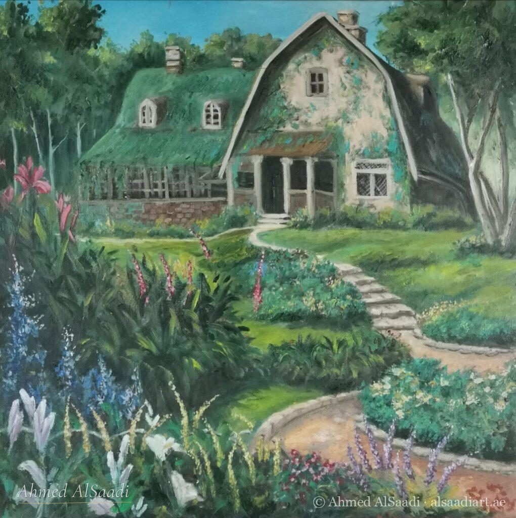 Oil painting inspired by Kiki's Delivery Service by Ahmed AlSaadi