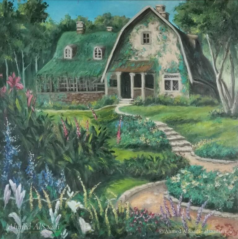 Oil painting inspired by Kiki's Delivery Service by Ahmed AlSaadi