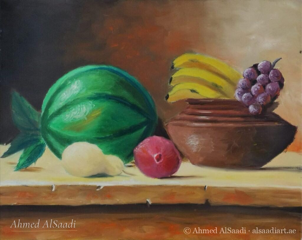 Ahmed AlSaadi's first oil painting