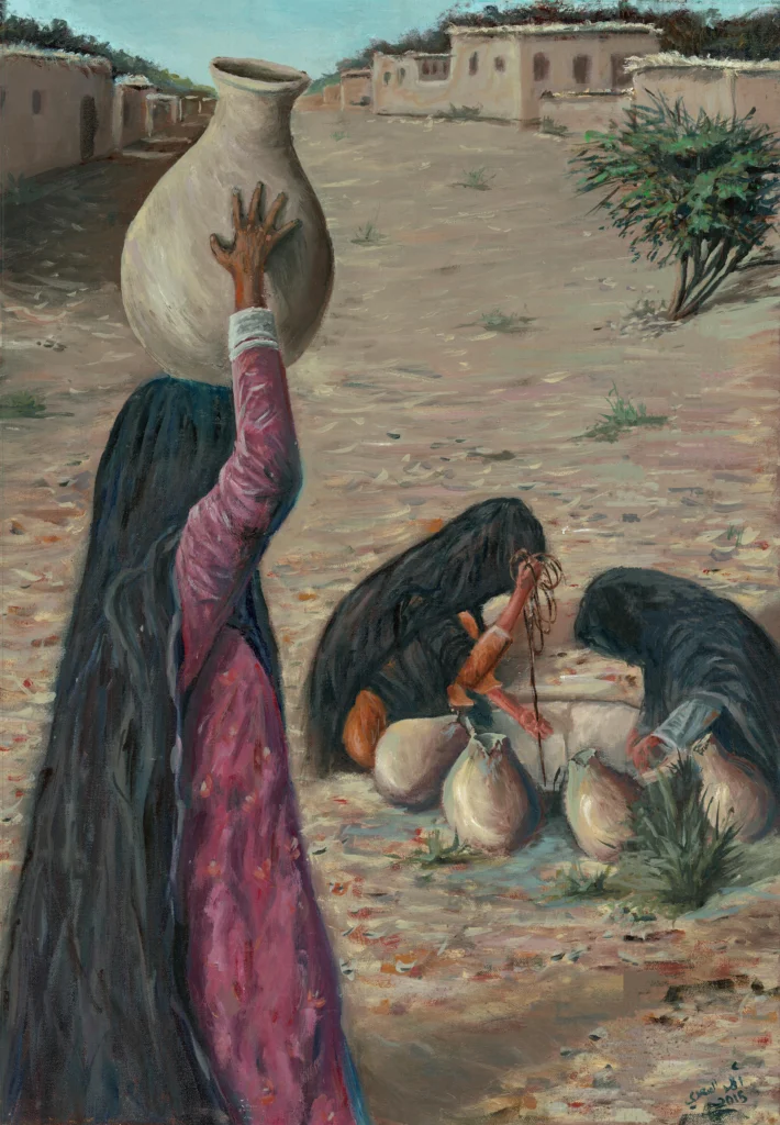 Old Days, original painting by Ahmed AlSaadi