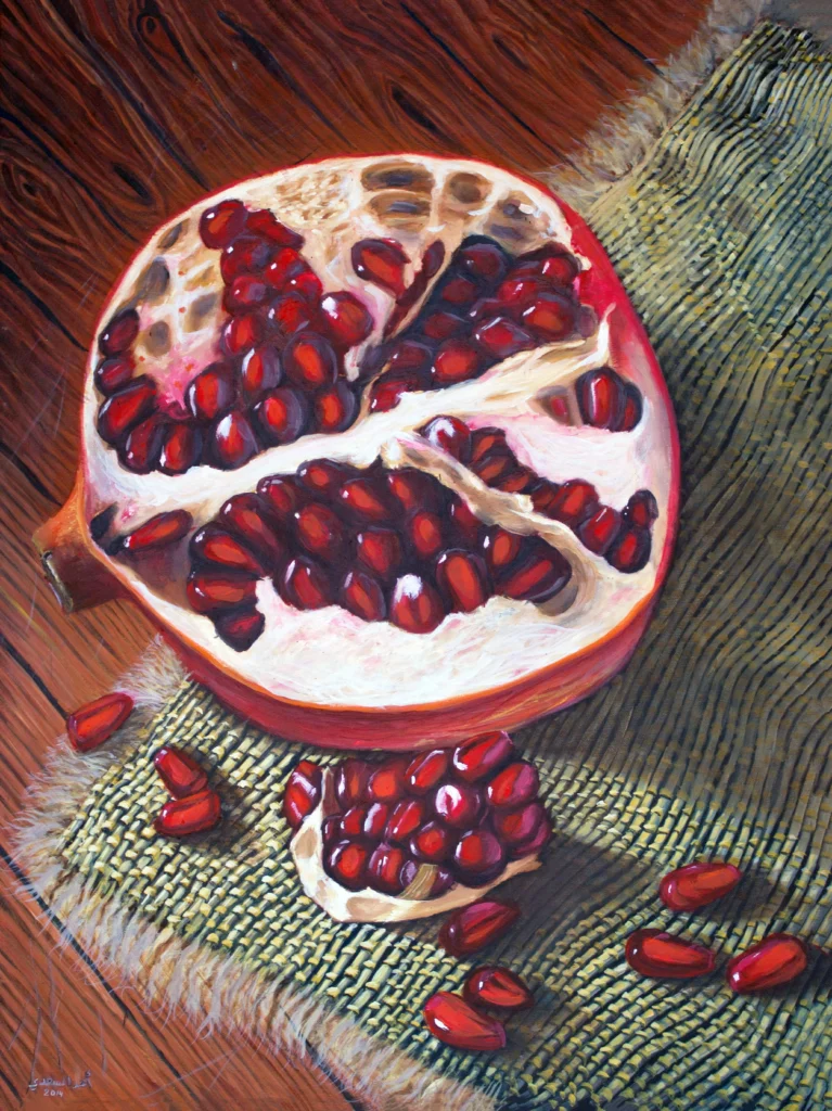 Pomegranate, original painting by Ahmed AlSaadi