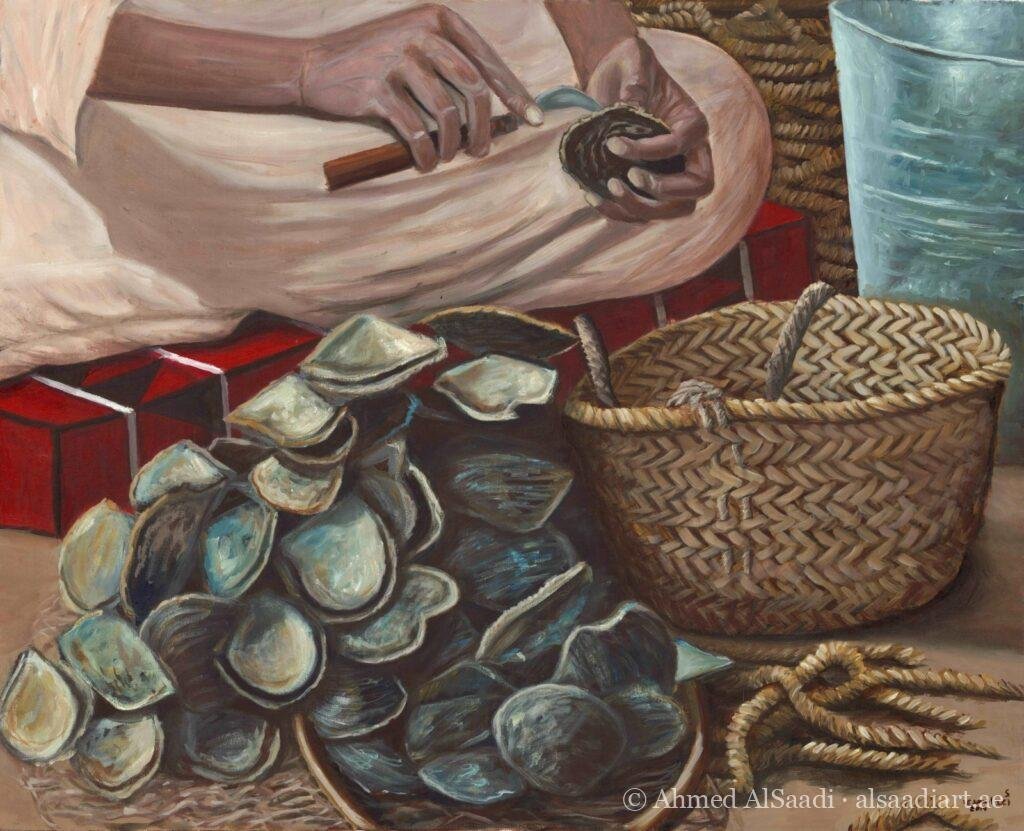 Pearl Seeker, original painting by Ahmed AlSaadi