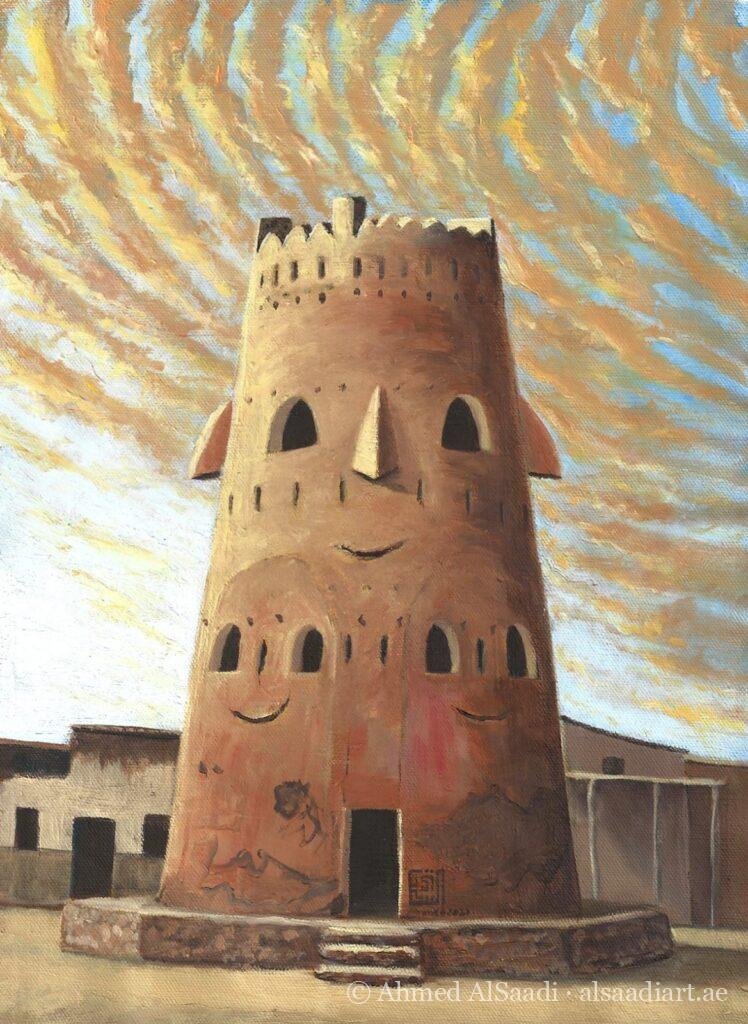 Heritage Fort, original painting by Ahmed AlSaadi