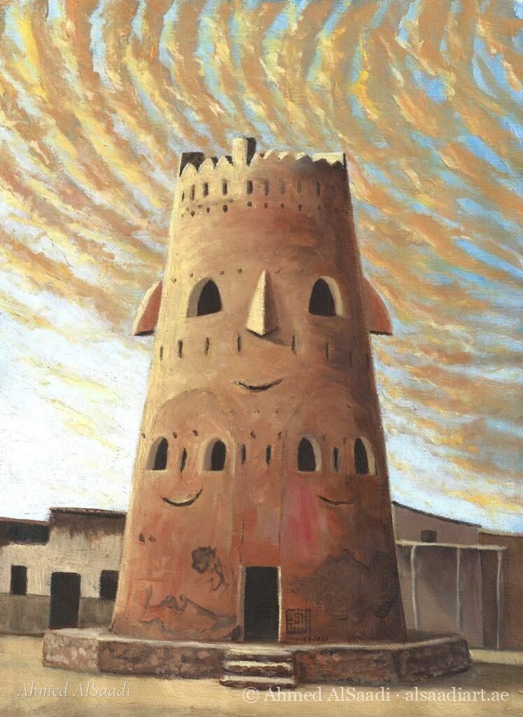 Heritage Fort, original painting by Ahmed AlSaadi