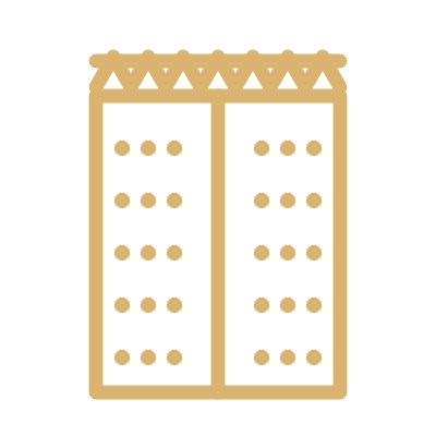 Studded double door motif