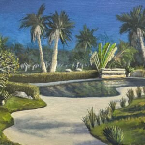 Palm Garden, original painting by Ahmed AlSaadi