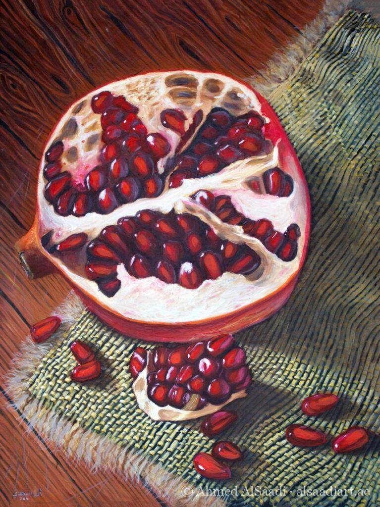 Pomegranate, original painting by Ahmed AlSaadi