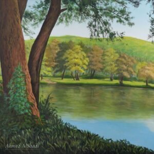 Riverside Shade, original painting by Ahmed AlSaadi